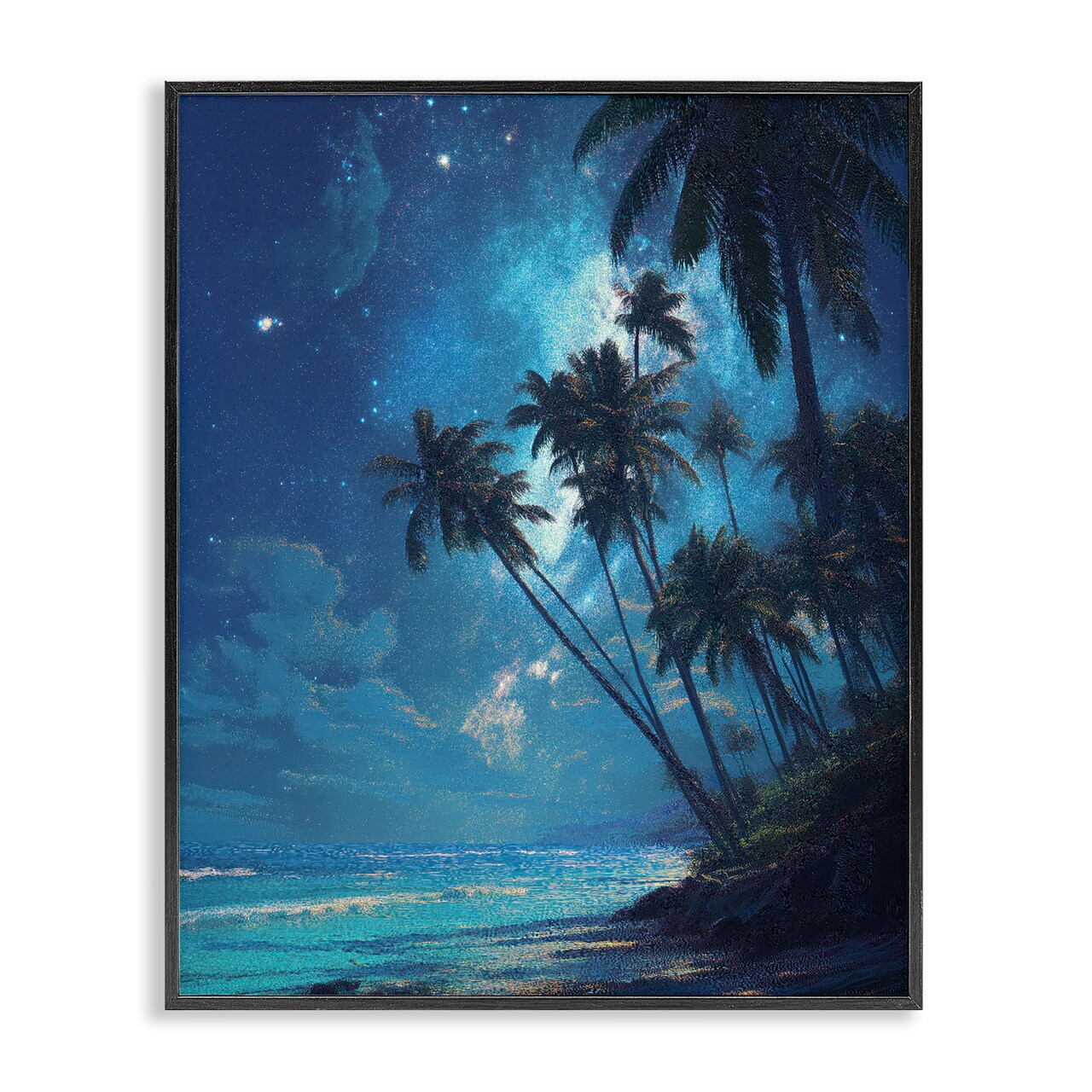 Stupell Industries Moonlit Beach Palm Trees Framed Giclee, design by Ziwei Li
